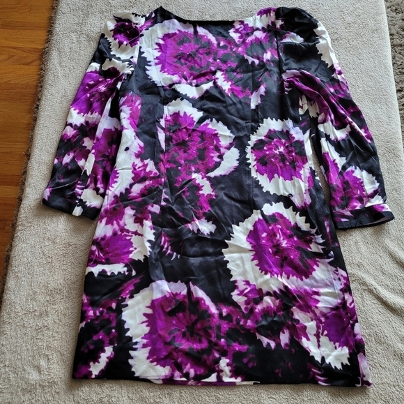 Anthropologie leifsdottir silk floral long sleeve shift dress size 6 - Picture 5 of 12